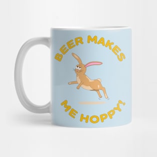 Beer Makes Me Hoppy! Funny Drinking Easter Bunny Mug